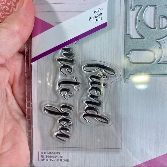 Gemini Crafters Companion Hello Stamp Die Set 3.7 by 1.6 Card Making Scrapbooks - Picture 3 of 4